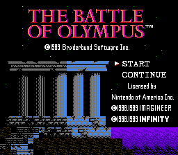 Battle of Olympus, The » NES Ninja