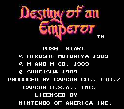 Destiny of an Emperor » NES Ninja