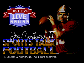 NFL Sports Talk Football 2 Starring Joe Montana - Screenshot 1/5
