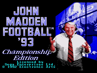 John Madden Football '93 - Championship Edition - Screenshot 1/5