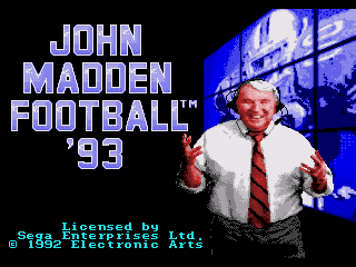 John Madden Football '93 - Screenshot 1/5